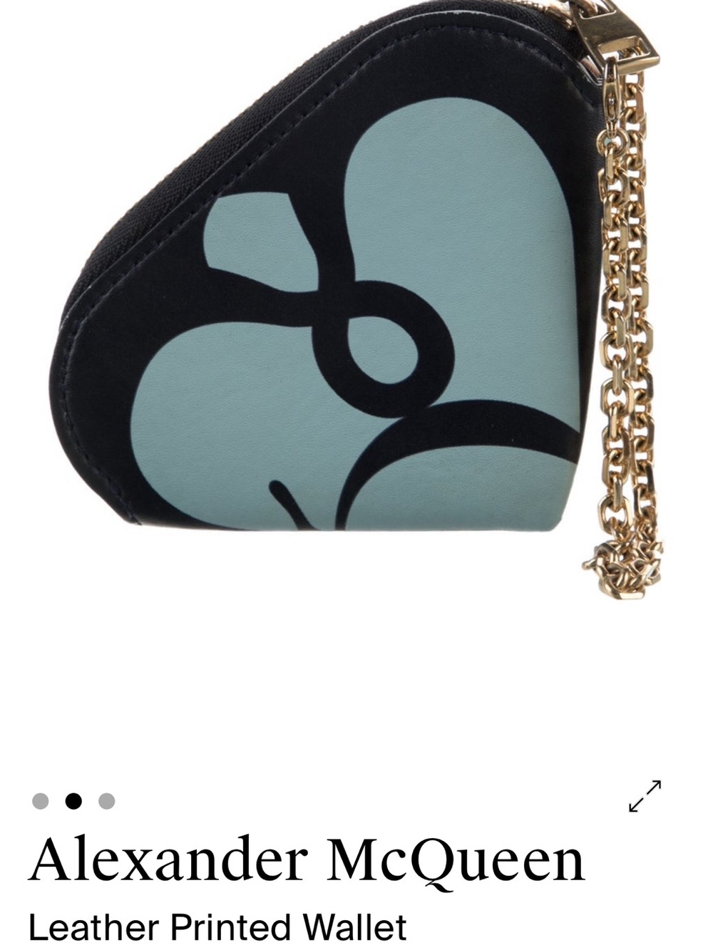 Alexander McQueen Zip Pouch with Chain - Blue/Black - Picture 2 of 7